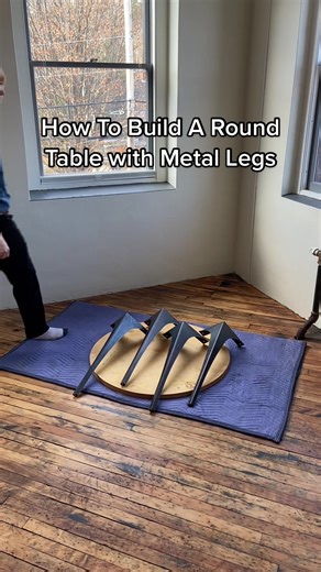 Today we build a round table with Verona metal legs from TableLegs.com #diy #diytable #diningtable #customtable #customfurniture #roundtable #metaltablelegs #diningtablelegs #industrialmodern #americanmade #madeinusa