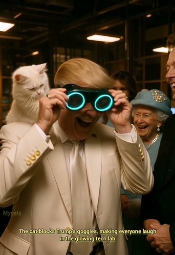 Trump Tests Futuristic Goggles… But the Cat Activates a “New Mode” 😹🔮