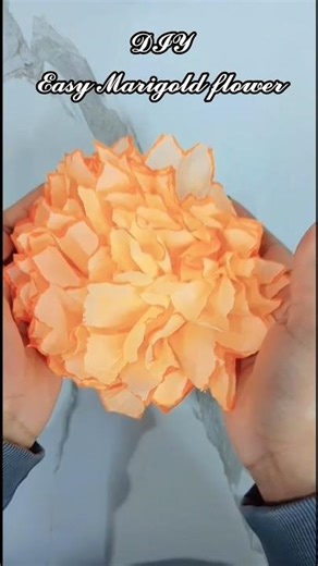 How to Make a Giant Crepe Paper Marigold | Easy DIY Flower Tutorial #shorts