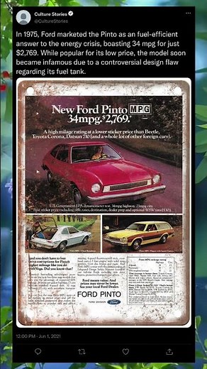 The $2,769 Car That Shocked America 😱 1975 Ford Pinto Story #FordPinto #CarHistory