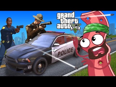 DERPY BACON vs. the Cops! (GTA 5 Funny Gameplay!)