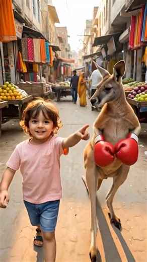 Tiny Hands, Big Heart: Saving a Kangaroo 🦘❤️ | #Shorts #tinyaistudio #animalrescue #ai