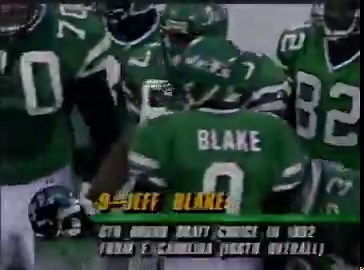 11/29/1992This is the worst date in Jets history as it was the day Dennis Byrd was paralyzed but 2 other notable things happened during the 23-7 loss to the Chiefs at the Meadowlands.Ken O'Brien made his last start and appearance for the Jets and rookie Jeff Blake made his NFL debut at the end of the game. Blake was a 6th Rd pick that year but was never really given a shot and went on to start 100 games in the NFL mostly with the Bengals and he made a pro bowl.Here are his 3 pass attempts from t