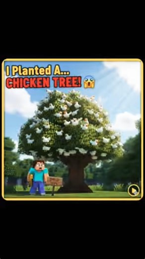 I planted chicken TREE in MINECRAFT! 🐔🌲😨#training #short#Minecraft#shotfeed