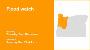 Update: Flood watch in place for Oregon until early Saturday evening due to excessive rainfall