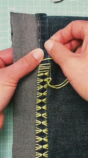 Professional Way to Fix Long Jeans Hem at Home | Easy DIY! #shorts