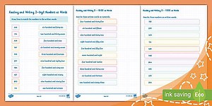 Reading and Writing 0 - 1000 as Words (Ages 7 - 8)