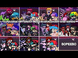 Bopeebo but universe with 11 Mods Difference In Skin and Song - Friday Night Funkin [FNF MODS]