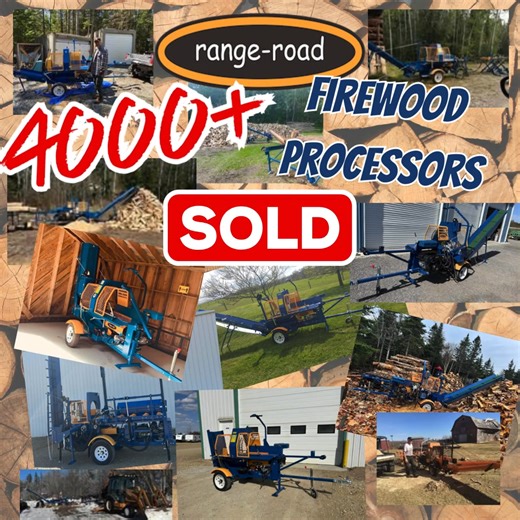 WOW! 🔥 We’re proud to share a major milestone for Range-Road — over 4,000 firewood processors sold across Canada & the USA! This achievement reflects the dedication, innovation, and hard work of the entire Range-Road family — from our factory team to our incredible supporting dealers — and most importantly the trust and support of our customers over the years. We remain committed to delivering affordable, reliable equipment that helps smaller firewood producers and wood burners work smarter and