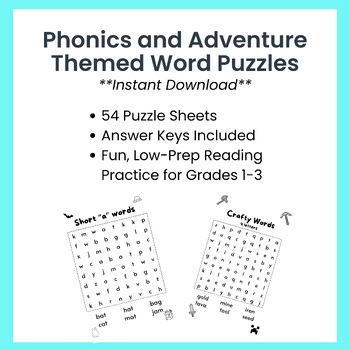 Phonics Word Search Worksheets for Grades 1–3 | Low Prep, Fun Reading Practice