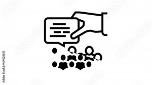 speech on forum animated line icon. speech on forum sign. isolated on white background