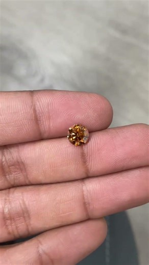 1.30 Ct Orange round lab grown diamond- IGI CERTIFIED