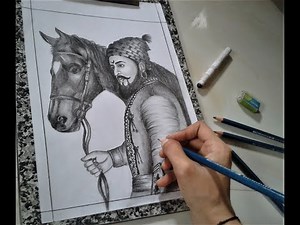 How To Draw Chhatrapati Shivaji Maharaj With Horse/ Sketch Of Shivaji Raje With Horse