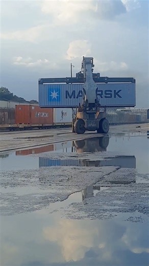 Stacker's Precision: Unloading Delicate Container Cargo | heavy equipment vehicles ‼️