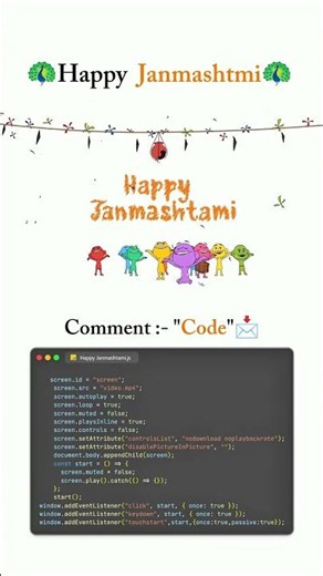 Happy Janmashtami Dahi Handi Animation Using HTML, CSS & JavaScript 🦚✨ | Code Genus