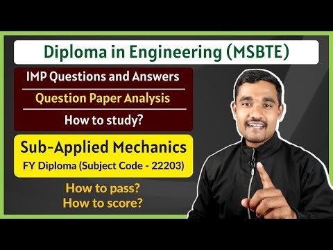 Applied Mechanics (IMP Questions) | How to Study Mechanics | FY Diploma MSBTE