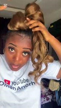 Messy bun updo tutorial using Darling French curls extensions #shortsviral #hairtutorial #shorts
