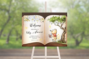 DIGITAL Classic Winnie the Pooh Book Welcome Sign Personalized, Vintage Winnie the Pooh-printable-instant Download Now! - Etsy