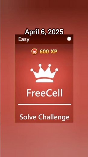 Microsoft Solitaire Collection : Daily Challenge April 6, 2025 - Easy FreeCell