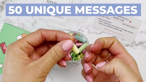 Long Distance Relationships Gifts Love Messages in a Bottle Gift for Boyfriend or Girlfriend (50PCS) Pre-Written Love Capsules Letters in Plastic Jar