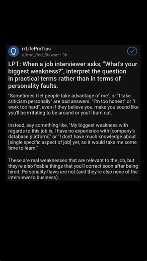 job interview weakness answer strategy | Subscribe for more #motivation 😊👍