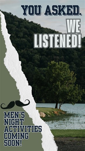 😎 Fellas, we’re planning a Men’s Night at the RV Park and want your input! 🏕️ What kind of activities would YOU enjoy? 🍖 BBQ & Grill Out #GoodEats 🎣 Fishing Tournament #HookedAtThePark ♠️ Cards & Games #GameNight 🏈 Sports Watch Party #TailgateVibes 🍺 Chill & Hangout #CampfireTalks These are just a few ideas we came up with, but we want your ideas! Pick your favorite, or drop a new idea below in the comments! ⬇️ #MensNightOut #greensportrvpark #campgroundactivities | Greensport RV Park And 