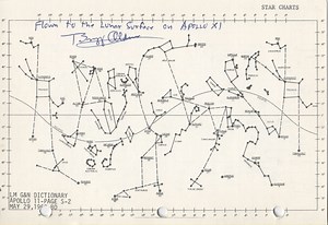 Actual star chart used to navigate to the Moon in 1969
