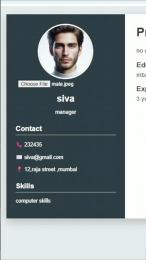 Create Resume Builder with Image Upload | HTML CSS JS Project