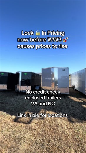I highly anticipate pricing to rise in the next 30 to 90 days so if you need an enclosed trailer or utility trailer car hauler gooseneck of any type, click the link in our bio for store locations and reach out to me. No credit check no income verification just a deposit and monthly payments to get the trailer that you need. If you’d use this for hot shotting race cars side-by-side ATVs construction we’ve probably got a trailer to meet your needs.