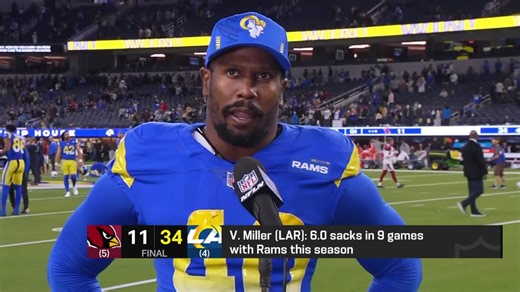 Von Miller interviewed on field after Rams' Super Wild Card win over Arizona Cardinals