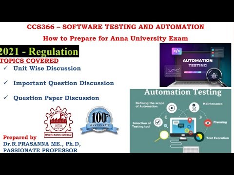 Anna University Exam Preparations - CCS366 - Software Testing and Automation Important Questions