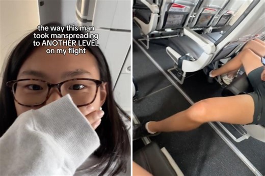 ‘This man took manspreading to another level on my flight’