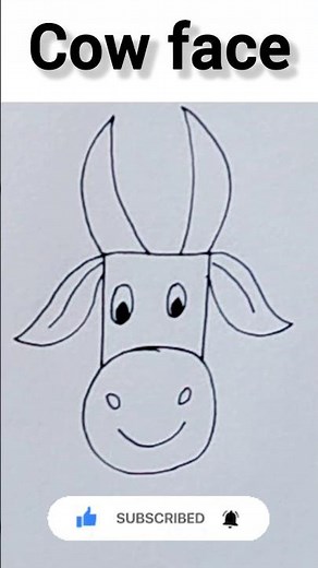 Easy Cow Face Drawing for Beginners #cow #cowface #drawingforbeginners