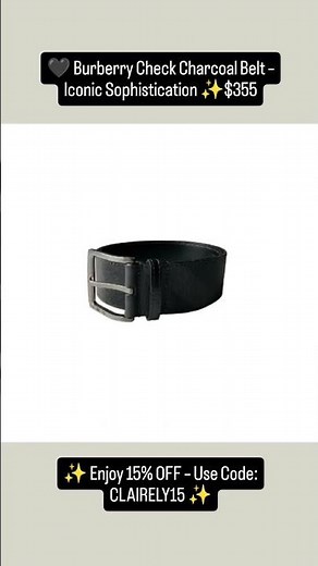 🖤 Burberry Check Charcoal Belt – Iconic Sophistication ✨|| Clairely Amazing