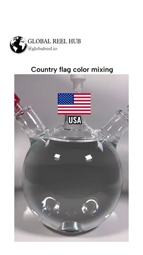 Global reel hub on Instagram: "globalreel.ai The video shows a lab-style experiment mixing food dyes based on national flag colors, resulting in surprising final hues like amethyst purple for the US (red, white, blue) and moon grey for Mexico (green, white, red), highlighting subtractive color mixing principles where pigments absorb light to produce muddier tones. Posted on December 16, 2025, by interesting_all -a account focused on history, tech, and art-it quickly amassed over 3,000 likes and 