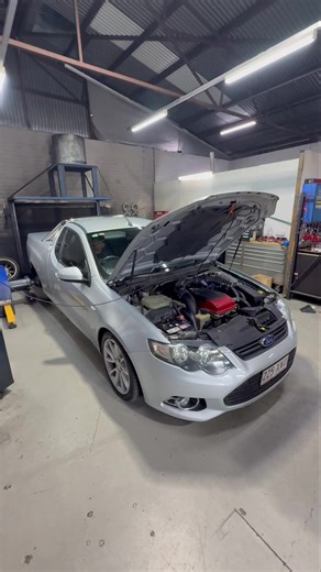One of our quick easy Stage 2 packages out the door today. Arriving stock with 335hp and leaving with 440hp after fitting a 1000cc injectors, 4 inch dump and cat and a Process West stage 2 intercooler kit. Quick, easy and reliable way to upgrade your Falcon for some more power, call or message us to book yours in. #fptuned | Forced Performance & Tuning