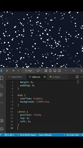 Particle Background Animation Using HTML CSS & JavaScript