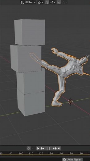 how to make a Character kick objects in blender #blender #3danimation #tutorial #shorts
