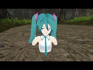 Miku sinking in mud Second Life Quicksand #16
