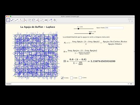 Pi. Estimando el valor de Pi, con La Aguja de Buffon-Laplace y GeoGebra.