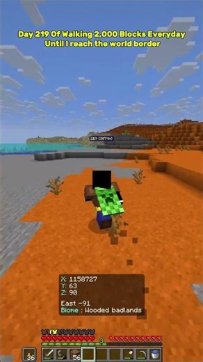 Day 219 of walking 2000 Blocks Every day until I reach the World Border. #minecraft #fypminecraft