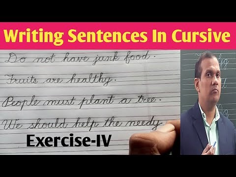Writing Practice of Sentences In Cursive Exercise-IV | How To Write Sentences In Cursive Writing |