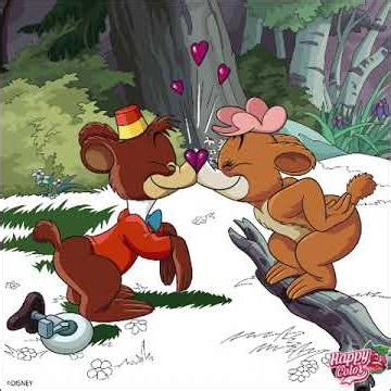Painting by the numbers-Fun and Fancy free (1947)-Bongo and Lulubelle kiss