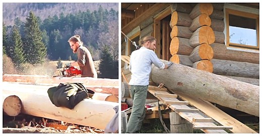 Video: Building A Log Cabin From Scratch!