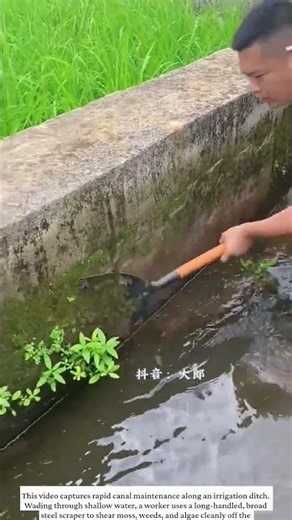 Manual Canal Cleaning: Sharp Scraper Scraping #shorts