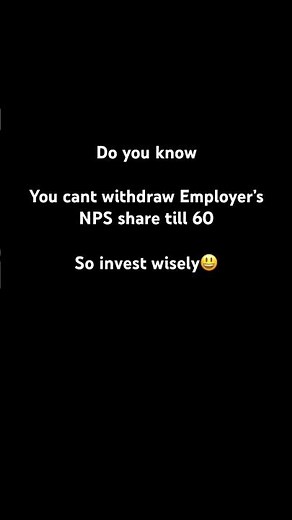No NPS Withdrawal till 60, Choose your Employer contribution wisely #tax #nps #incometax #finance