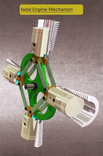 Radial Engine Mechanism | Classic Aircraft Power ⚙️🔥 #shorts