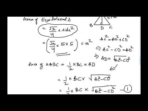 How to derive Area of Equilateral Triangle?