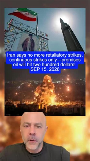 Iran says no more retaliatory strikes, continuous strikes only—promises oil will hit two hundred dollars! #usa #iran #oil #war #economy
