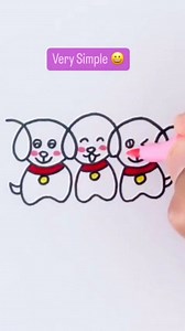Cute puppy 🐕 drawing tutorial using simple method . #easyart #artforkids #reelsfacebook #newyear2026 #viralreelsシ | Easy drawing for kids24